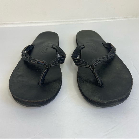 Rainbows Flirty Braidy Leather Flip Flop 6.5 - Picture 2 of 9